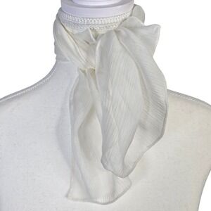 Symphony Designs White 100% Silk Sheer Scarf Neck Scarf Square